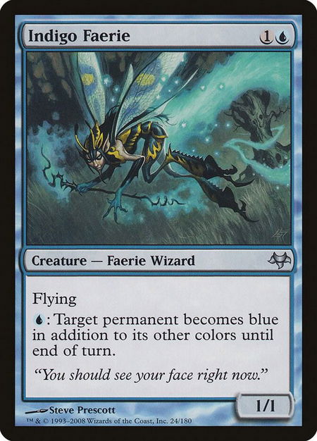 Indigo Faerie - Eventide Magic: The Gathering trading card