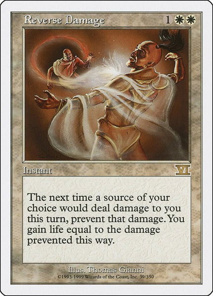 Reverse Damage trading card from Classic Sixth Edition Reverse Damage - Classic Sixth Edition Magic: The Gathering trading card