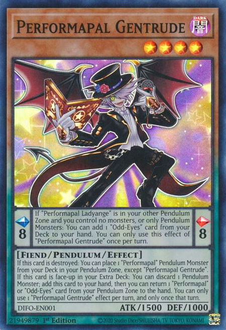 Performapal Gentrude - Dimension Force YuGiOh trading card