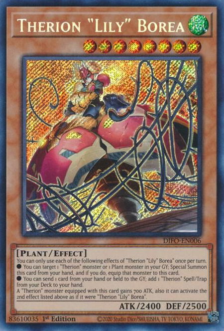 Therion "Lily" Borea trading card from Dimension Force Therion "Lily" Borea - Dimension Force YuGiOh trading card