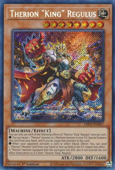 Therion "King" Regulus trading card from Dimension Force Therion "King" Regulus - Dimension Force YuGiOh trading card