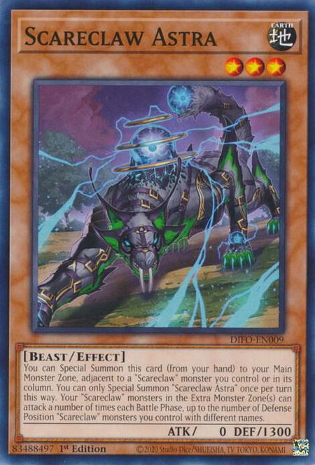 Scareclaw Astra trading card from Dimension Force Scareclaw Astra - Dimension Force YuGiOh trading card