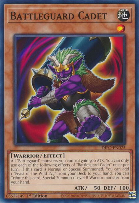 Battleguard Cadet - Dimension Force YuGiOh trading card
