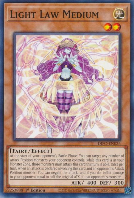 Light Law Medium trading card from Dimension Force Light Law Medium - Dimension Force YuGiOh trading card