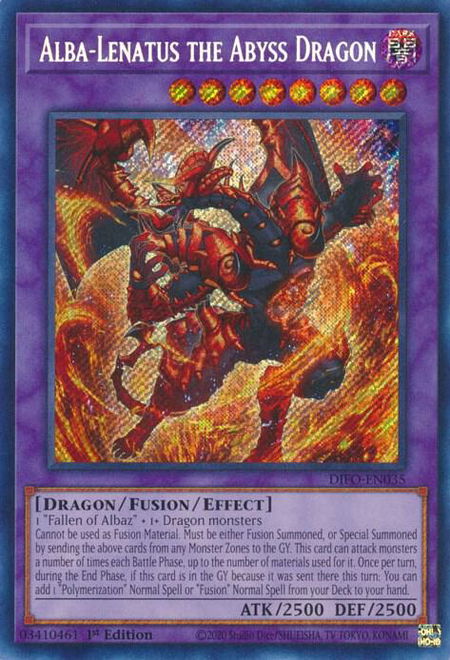 Alba-Lenatus the Abyss Dragon trading card from Dimension Force Alba-Lenatus the Abyss Dragon - Dimension Force YuGiOh trading card
