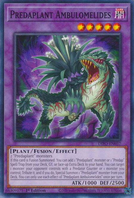 Predaplant Ambulomelides trading card from Dimension Force Predaplant Ambulomelides - Dimension Force YuGiOh trading card