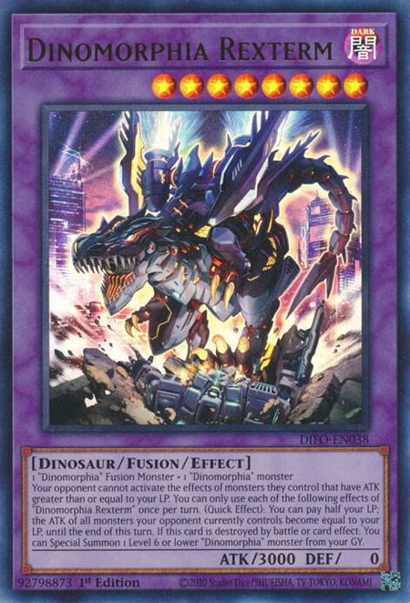 Dinomorphia Rexterm - Dimension Force YuGiOh trading card