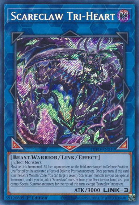 Scareclaw Tri-Heart - Dimension Force YuGiOh trading card