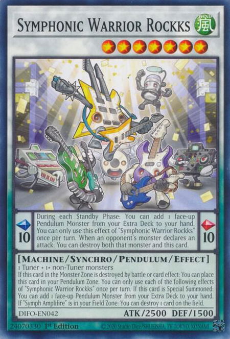 Symphonic Warrior Rockks - Dimension Force YuGiOh trading card