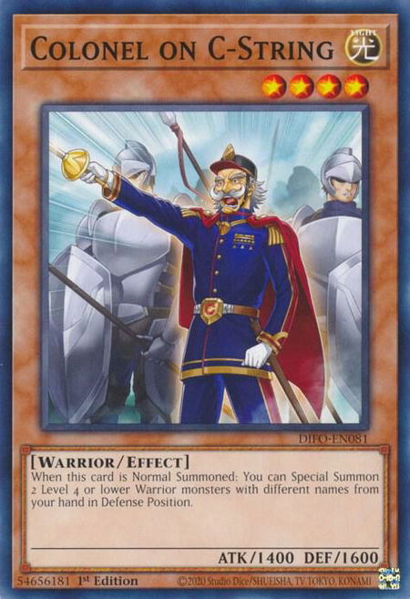 Colonel on C-String trading card from Dimension Force Colonel on C-String - Dimension Force YuGiOh trading card