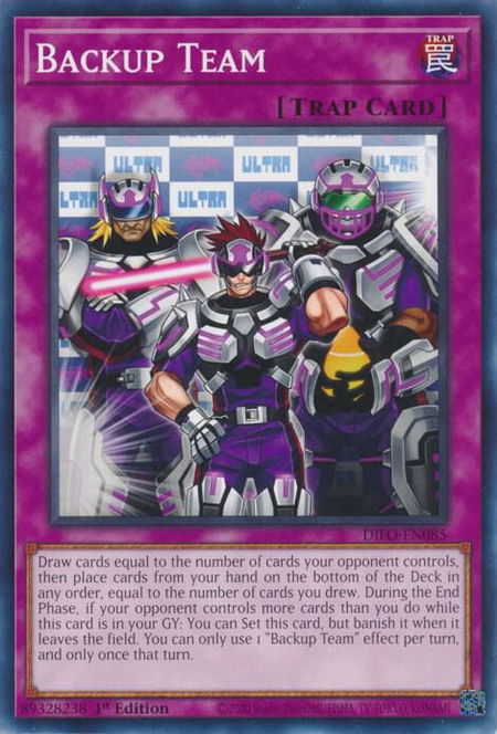 Backup Team trading card from Dimension Force Backup Team - Dimension Force YuGiOh trading card