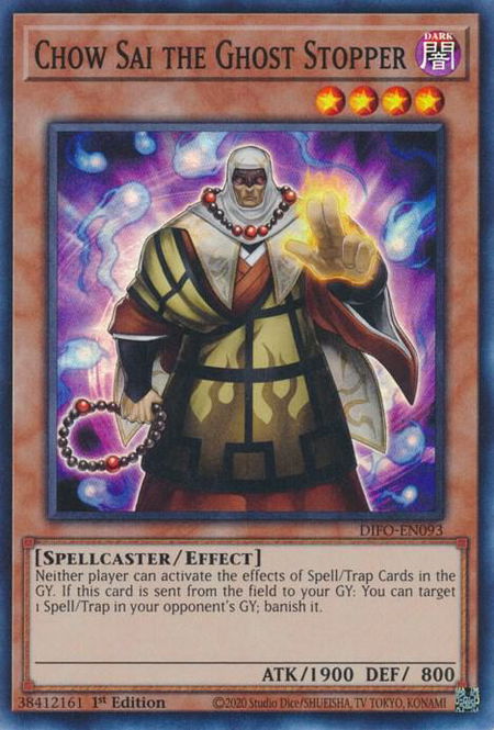 Chow Sai the Ghost Stopper trading card from Dimension Force Chow Sai the Ghost Stopper - Dimension Force YuGiOh trading card