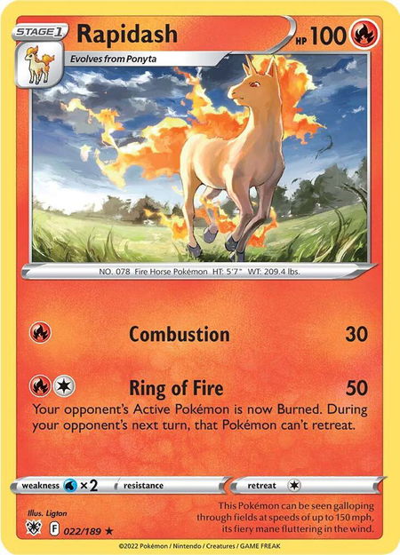 Rapidash - SWSH10: Astral Radiance Pokémon trading card
