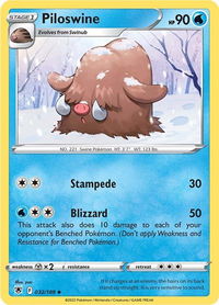 Piloswine - SWSH10: Astral Radiance (SWSH10) #032/189 - Uncommon Pokémon Trading Card