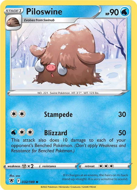 Piloswine - SWSH10: Astral Radiance Pokémon trading card