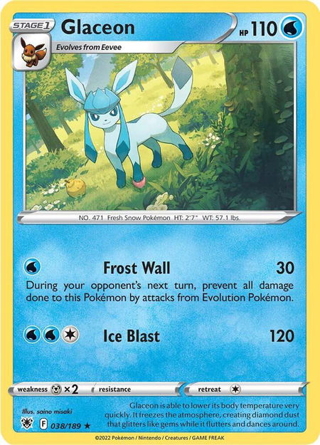 Glaceon - SWSH10: Astral Radiance Pokémon trading card