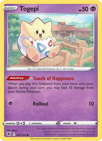 Togepi - SWSH10: Astral Radiance (SWSH10) #055/189 - Common Pokémon Trading Card