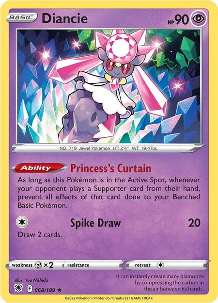 Diancie - SWSH10: Astral Radiance Pokémon trading card
