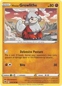 Hisuian Growlithe - SWSH10: Astral Radiance (SWSH10) #070/189 - Common Pokémon Trading Card