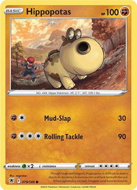 Hippopotas - SWSH10: Astral Radiance (SWSH10) #079/189 - Common Pokémon Trading Card