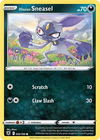 Hisuian Sneasel - SWSH10: Astral Radiance (SWSH10) #092/189 - Common Pokémon Trading Card