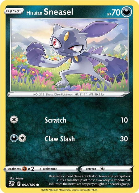 Hisuian Sneasel - SWSH10: Astral Radiance Pokémon trading card