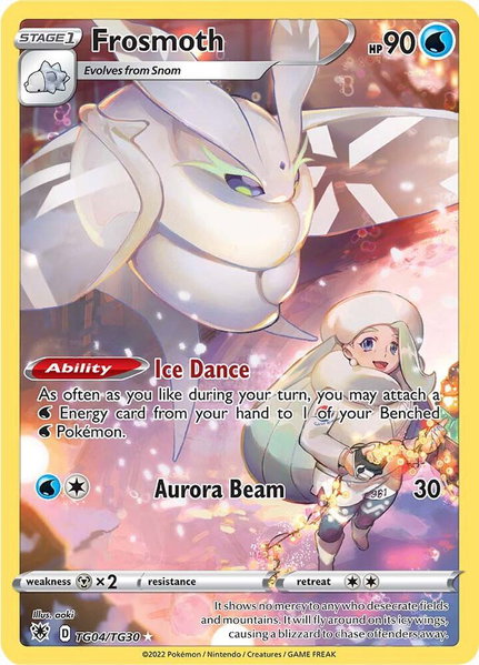 Frosmoth trading card from SWSH10: Astral Radiance Trainer Gallery Frosmoth - SWSH10: Astral Radiance Trainer Gallery Pokémon trading card