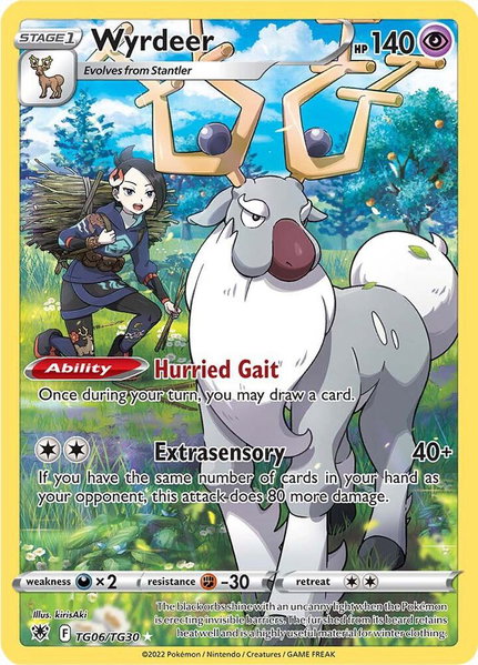 Wyrdeer trading card from SWSH10: Astral Radiance Trainer Gallery Wyrdeer - SWSH10: Astral Radiance Trainer Gallery Pokémon trading card