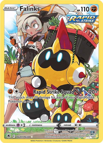 Falinks trading card from SWSH10: Astral Radiance Trainer Gallery Falinks - SWSH10: Astral Radiance Trainer Gallery Pokémon trading card