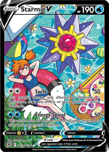 Starmie V trading card from SWSH10: Astral Radiance Trainer Gallery Starmie V - SWSH10: Astral Radiance Trainer Gallery Pokémon trading card
