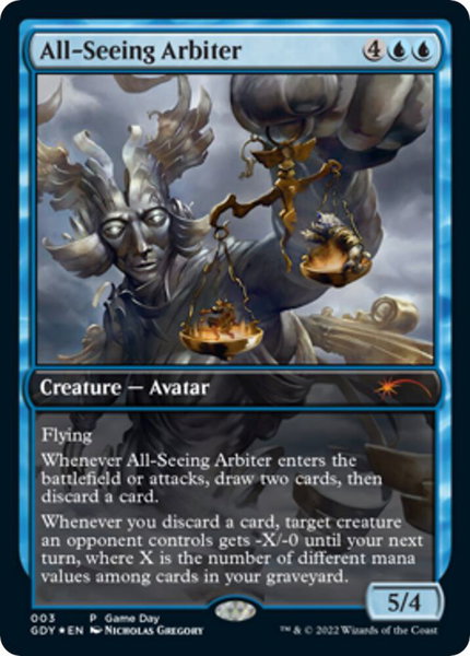 All-Seeing Arbiter trading card from Game Day & Store Championship Promos All-Seeing Arbiter - Game Day & Store Championship Promos Magic: The Gathering trading card
