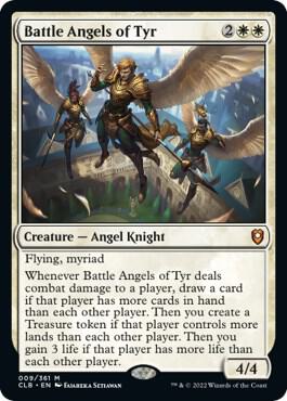 Battle Angels of Tyr trading card from Commander Legends: Battle for Baldur's Gate Battle Angels of Tyr - Commander Legends: Battle for Baldur's Gate Magic: The Gathering trading card