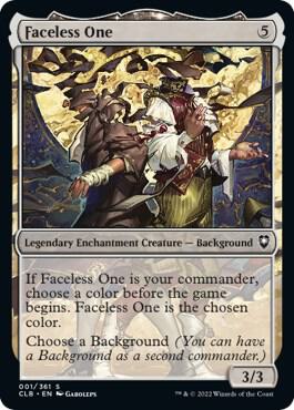 Faceless One trading card from Commander Legends: Battle for Baldur's Gate Faceless One - Commander Legends: Battle for Baldur's Gate Magic: The Gathering trading card