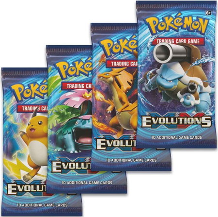 Evolutions Booster Pack Art Bundle [Set of 4] - XY - Evolutions Pokémon trading card