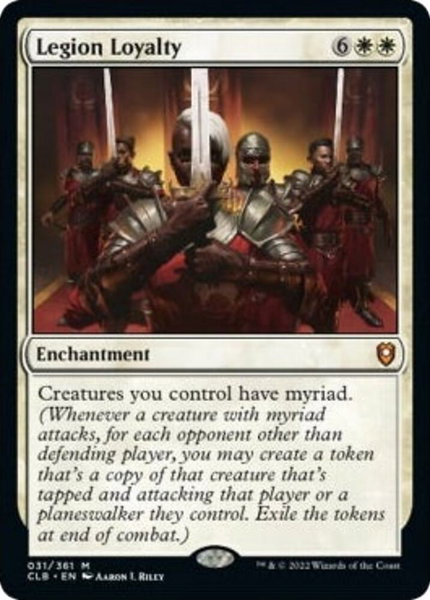 Legion Loyalty trading card from Commander Legends: Battle for Baldur's Gate Legion Loyalty - Commander Legends: Battle for Baldur's Gate Magic: The Gathering trading card