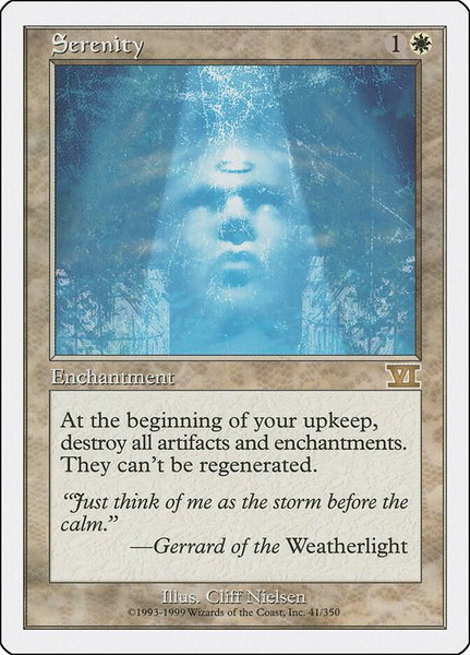 Serenity trading card from Classic Sixth Edition Serenity - Classic Sixth Edition Magic: The Gathering trading card