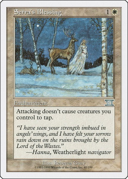 Serra's Blessing trading card from Classic Sixth Edition Serra's Blessing - Classic Sixth Edition Magic: The Gathering trading card