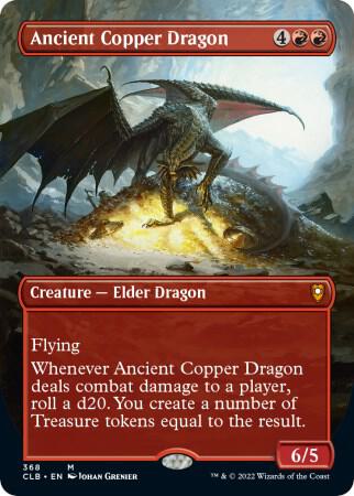 Ancient Copper Dragon (Borderless) trading card from Commander Legends: Battle for Baldur's Gate Ancient Copper Dragon (Borderless) - Commander Legends: Battle for Baldur's Gate Magic: The Gathering trading card