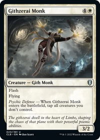 Githzerai Monk - Commander Legends: Battle for Baldur's Gate (CLB) #20 - Uncommon Magic: The Gathering Trading Card