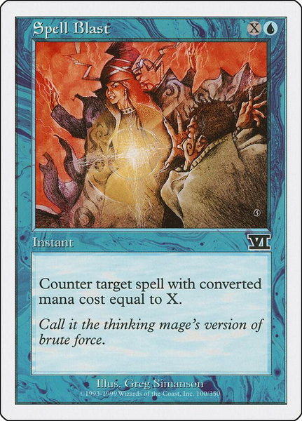 Spell Blast trading card from Classic Sixth Edition Spell Blast - Classic Sixth Edition Magic: The Gathering trading card