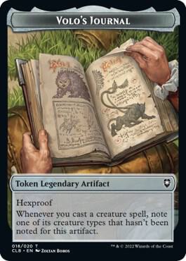 Volo's Journal Token trading card from Commander Legends: Battle for Baldur's Gate Volo's Journal Token - Commander Legends: Battle for Baldur's Gate Magic: The Gathering trading card