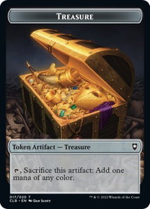 Treasure // Volo's Journal Double-Sided Token - Commander Legends: Battle for Baldur's Gate (CLB) #17 // 18 - Token Magic: The Gathering Trading Card