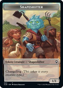 Shapeshifter (022) // Clue Double-Sided Token - Commander Legends: Battle for Baldur's Gate (CLB) #22 // 47 - Token Magic: The Gathering Trading Card