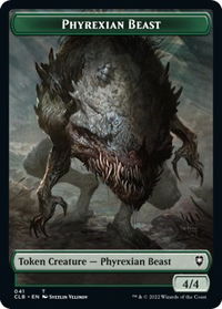 Phyrexian Beast // Wurm Double-Sided Token - Commander Legends: Battle for Baldur's Gate (CLB) #41 // 44 - Token Magic: The Gathering Trading Card