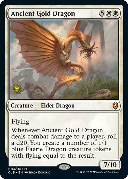 Ancient Gold Dragon - Prerelease Cards Magic: The Gathering trading card