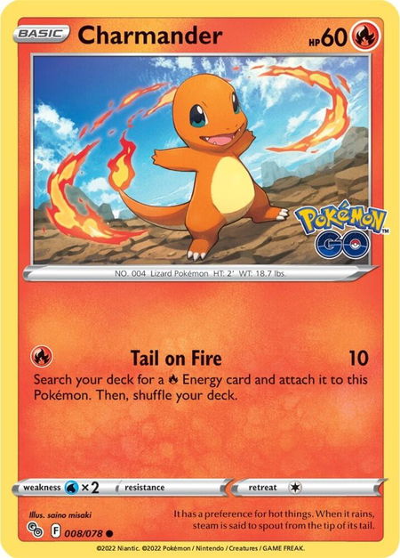Charmander - Pokemon GO Pokémon trading card