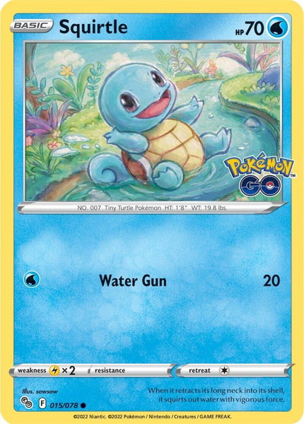 Squirtle trading card from Pokemon GO Squirtle - Pokemon GO Pokémon trading card
