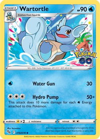 Wartortle - Pokemon GO (PGO) #016/078 - Uncommon Pokémon Trading Card