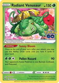 Radiant Venusaur - Pokemon GO (PGO) #004/078 - Radiant Rare Pokémon Trading Card