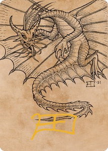 Ancient Gold Dragon Art Card (44/81) (Gold-Stamped Signature) - Art Series: Commander Legends: Battle for Baldur's Gate (ASCLB) #44 - Special Magic: The Gathering Trading Card